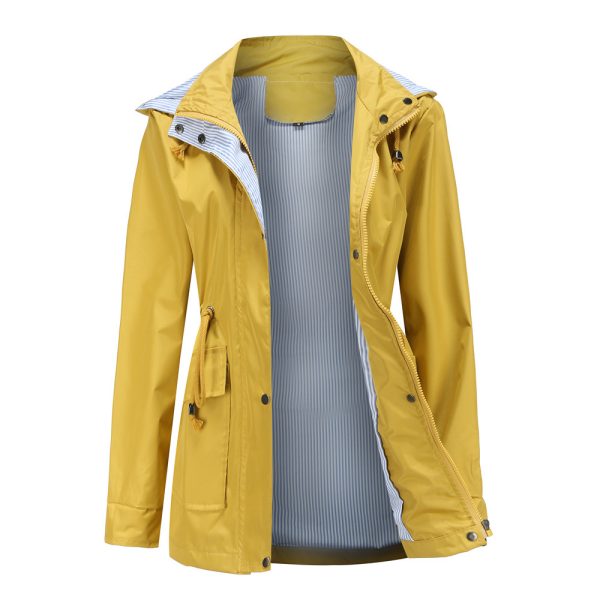 Detachable Hood Trench Coat Women's Women's Plus Size - Image 5