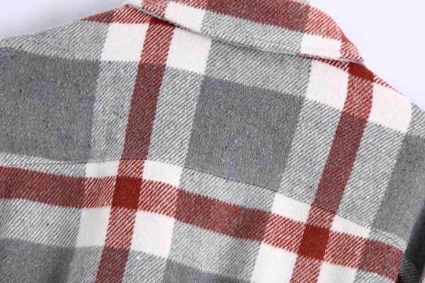 Urban Casual Simple Style Large Plaid Woolen Shirt - Image 4