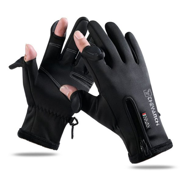 Warm And Waterproof Sports And Velvet Mountaineering Ski Gloves - Image 6