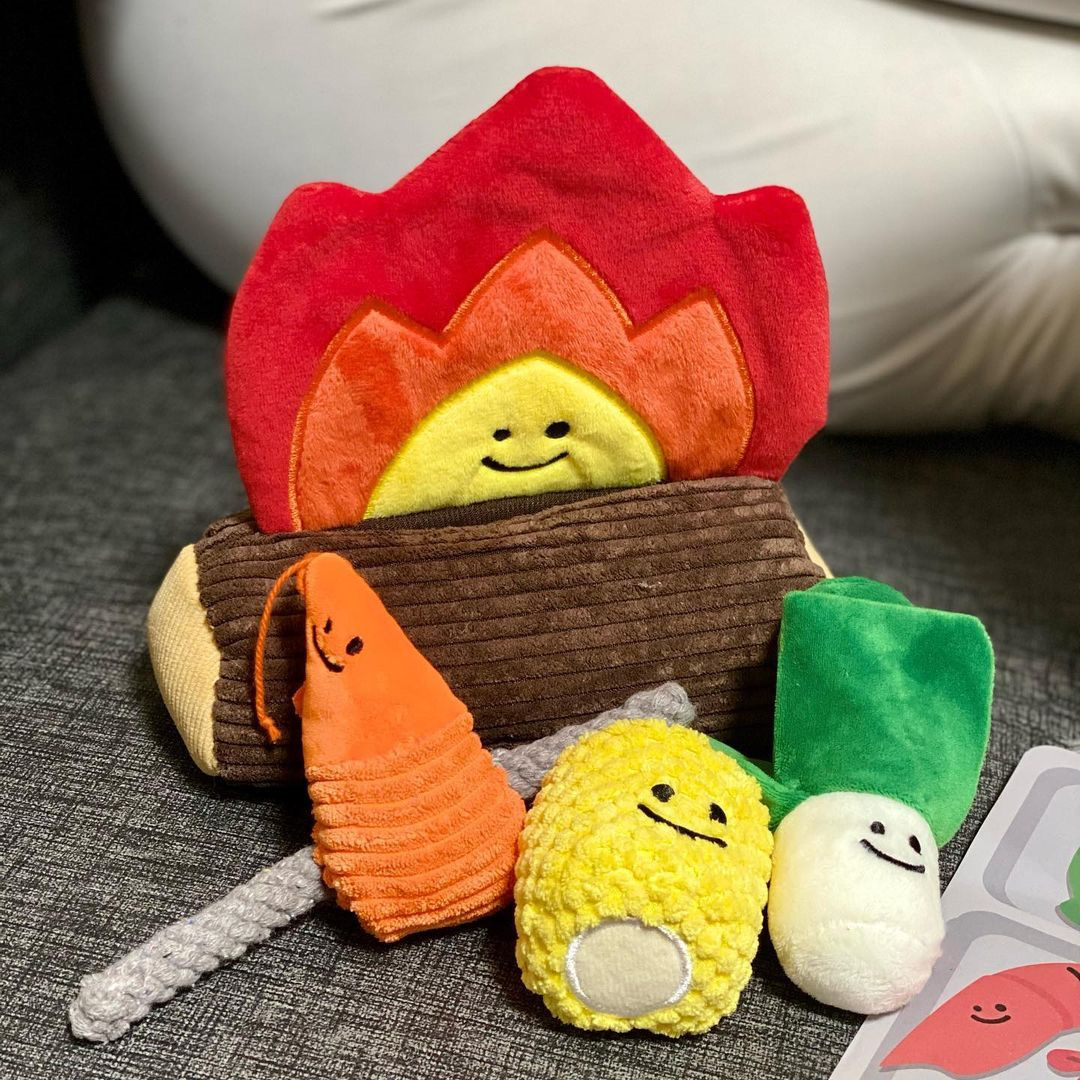 Color dice doll training to play and sniff pets