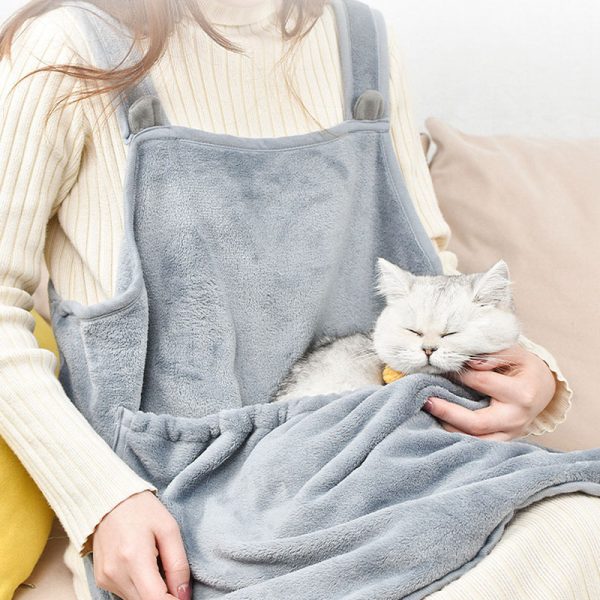 Touch The Cat Clothes Pets Apron Non-stick Anti-grab Soft Plush Camisole Pinafore For Pets - Image 3