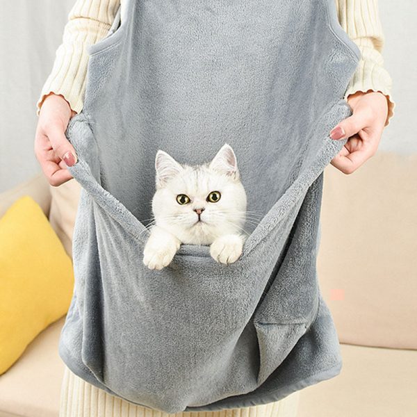 Touch The Cat Clothes Pets Apron Non-stick Anti-grab Soft Plush Camisole Pinafore For Pets - Image 5