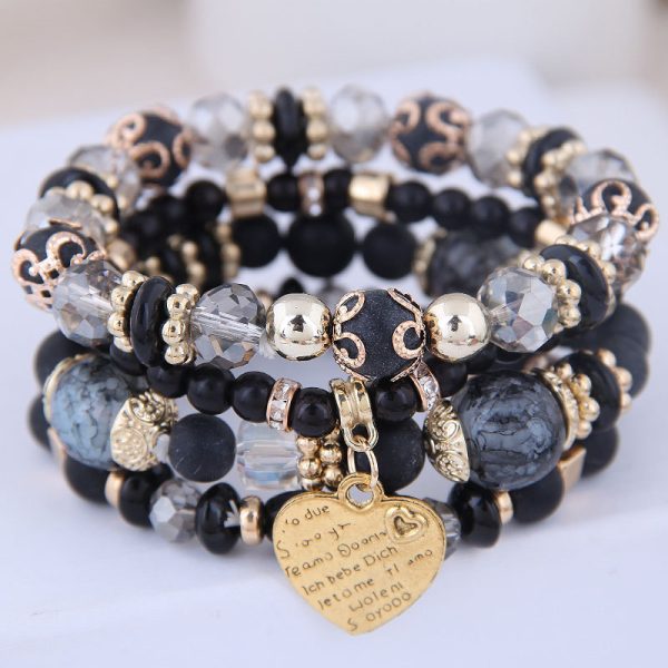 Bohemian Multi-layer Beaded Bracelet Rope Bracelet Heart Bracelet - Image 7