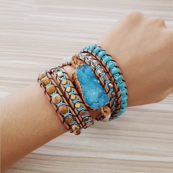 Multi-layer winding leather bracelet - Image 2