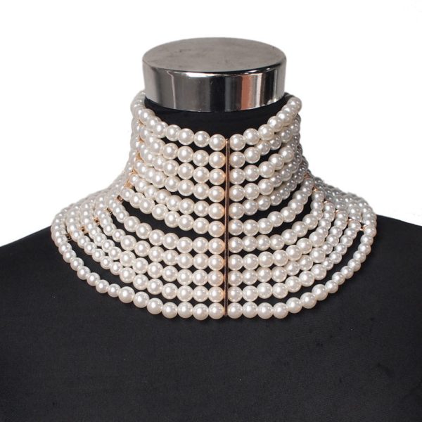 Multi-layered Pearl Sexy Short Necklace Necklace Necklace - Image 5
