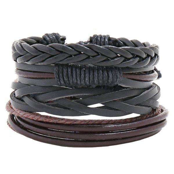 Multi-layer Braided Cowhide Bracelet - Image 2