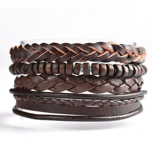 Multi-layer Braided Cowhide Bracelet - Image 5