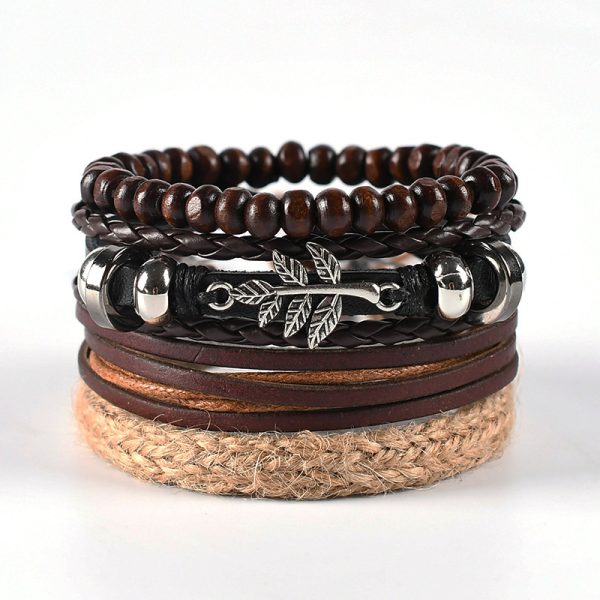 Multi-layer Braided Cowhide Bracelet - Image 4