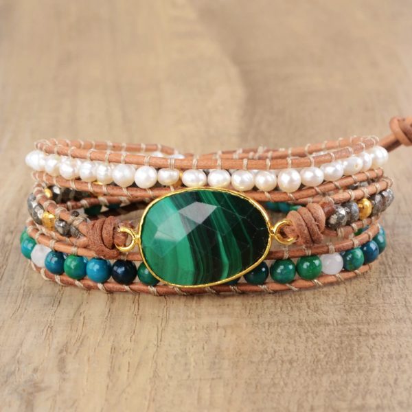 Malachite Woven Bracelet Multi-layer - Image 4