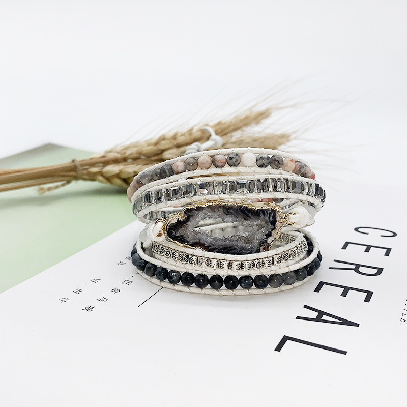 Agate beaded multi-layer bracelet