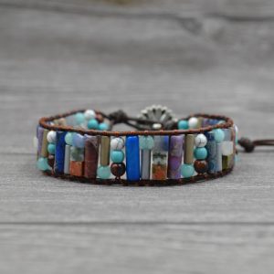 Agate beaded multi-layer bracelet
