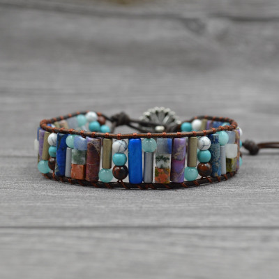 Agate beaded multi-layer bracelet