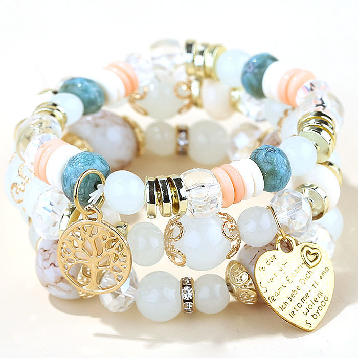 Stunning Multi-Layer Leaf Glass Beaded Bracelet for Fashion-Forward Women