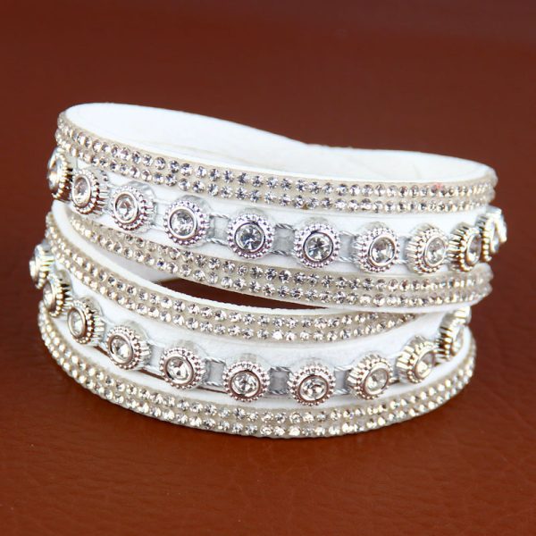Leather multi-layer rhinestone bracelet - Image 8
