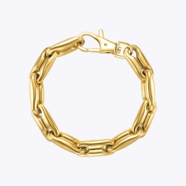 18K Gold Plated Chunky Chain Lobster Buckle Bracelet - Image 4