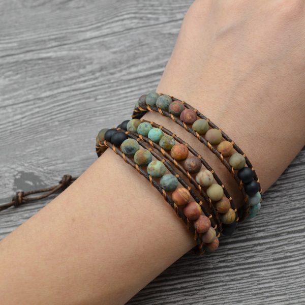 Agate beaded multi-layer bracelet - Image 2