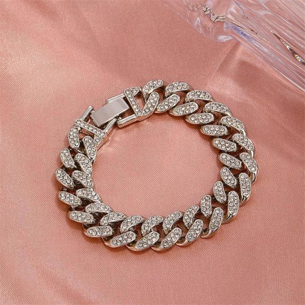 Diamond Cuban Punk Chunky Chain Hihop Bracelet - Image 3