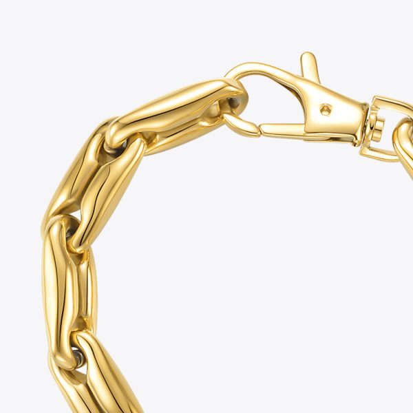 18K Gold Plated Chunky Chain Lobster Buckle Bracelet - Image 7