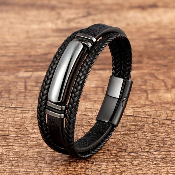 Multi-layer Braided Leather Rope Bracelet - Image 8