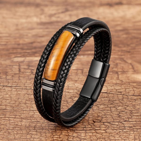 Multi-layer Braided Leather Rope Bracelet - Image 7