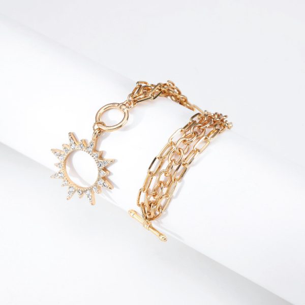 Multi-layer Chain Sun Pendant Bracelet Ladies Multi-layer - Image 3