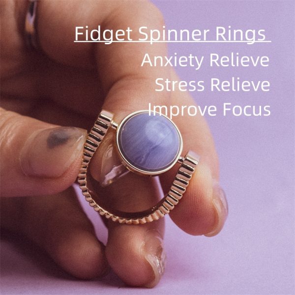 Natural Stone Fidget Spinner Ring – Anxiety Relief & Stylish Focus Jewelry - Image 4