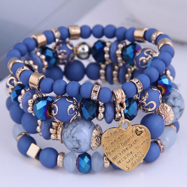 Bohemian Multi-layer Beaded Bracelet Rope Bracelet Heart Bracelet - Image 8