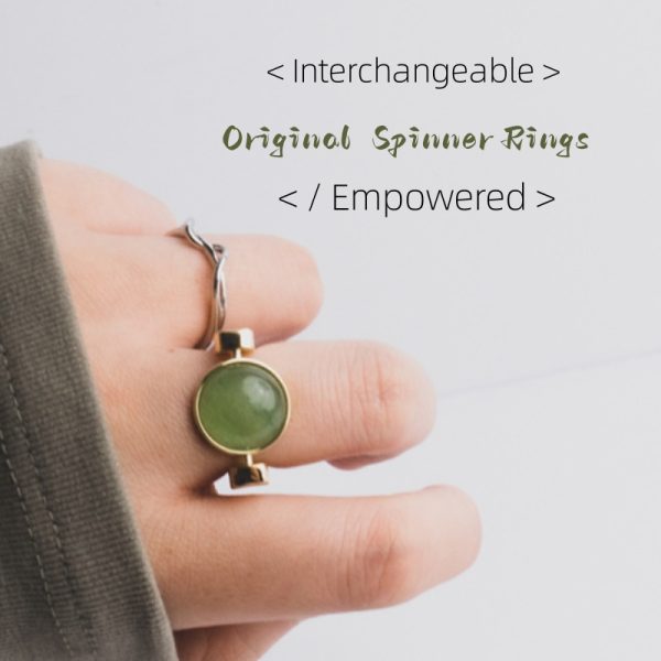 Natural Stone Fidget Spinner Ring – Anxiety Relief & Stylish Focus Jewelry - Image 3