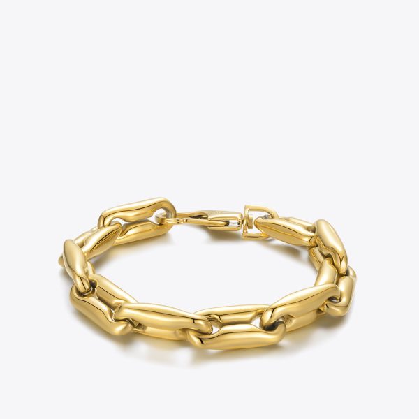18K Gold Plated Chunky Chain Lobster Buckle Bracelet - Image 5
