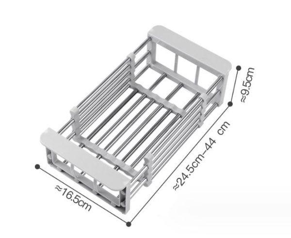 Kitchen Drain Rack Household Stainless Steel Retractable Sink Rack Storage Rack Tableware Bold Storage - Image 3