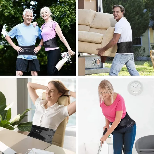 AOLIKES Lower Back Brace with 6 Stays Anti-skid Orthopedic lumbar Support Breathable Waist Support Belt for Gym Pain Relief - Image 6