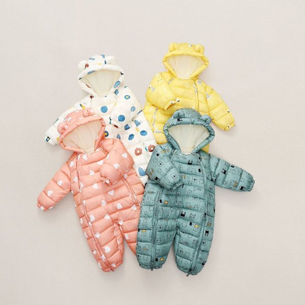 Newborn Baby Baby Onesie Children Winter Boy Romper Girl Go Out Hugging Romper Winter Clothes - Image 5