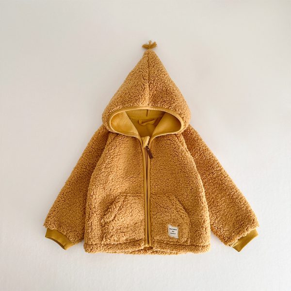 Autumn And Winter New Children's Plush Hooded Cardigan Soft And Warm Male And Female Baby Polar Fleece Jacket - Image 7