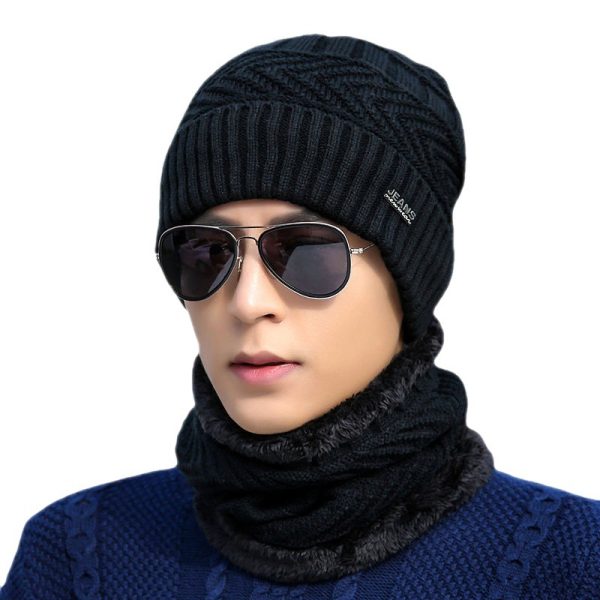 Winter Hat New Men's Thickened Woolen Hat Plus Velvet To Keep Warm Winter Cotton Hat Young Knitted Hat - Image 4