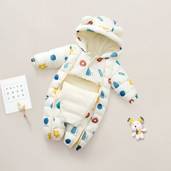 Newborn Baby Baby Onesie Children Winter Boy Romper Girl Go Out Hugging Romper Winter Clothes