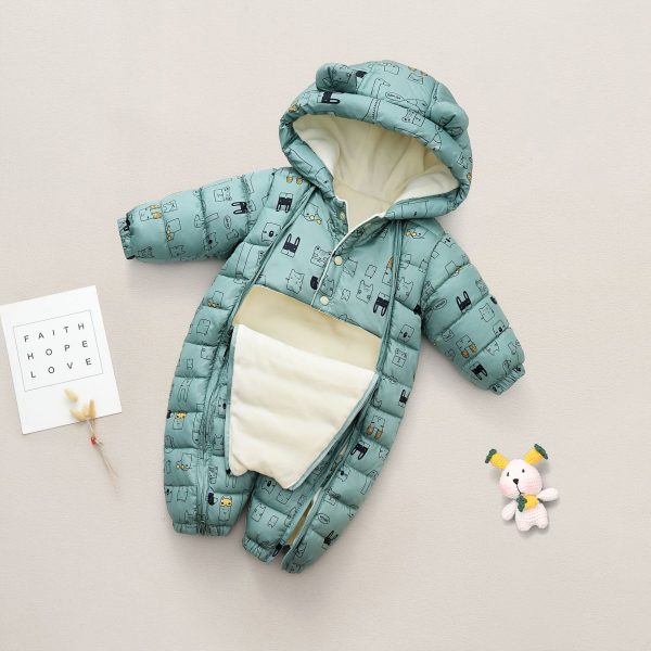 Newborn Baby Baby Onesie Children Winter Boy Romper Girl Go Out Hugging Romper Winter Clothes - Image 4