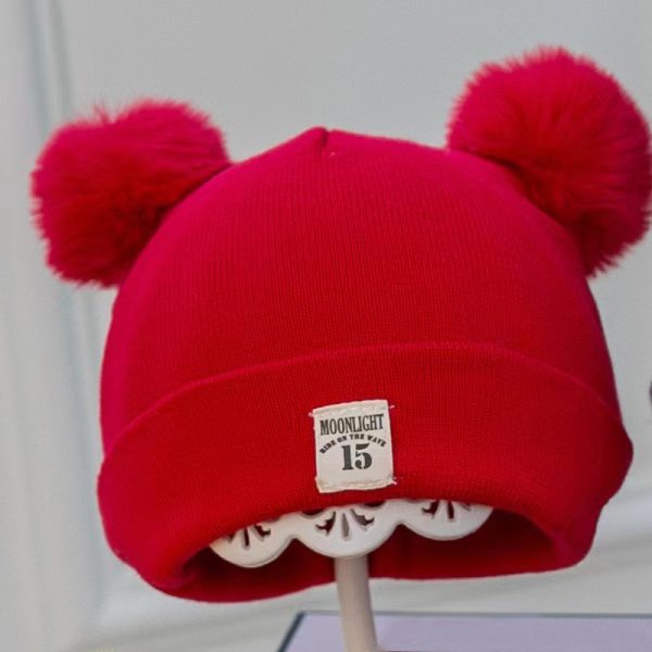 Children's Hats Thickened Knitted Baby Hats Autumn And Winter Style Woolen Hats For Boys And Girls Baby Warm Ear Protection Hoods - Image 3