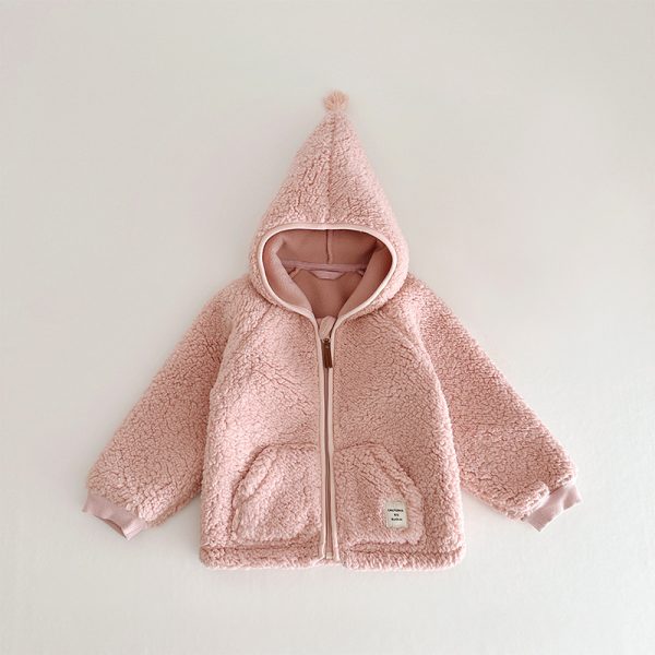 Autumn And Winter New Children's Plush Hooded Cardigan Soft And Warm Male And Female Baby Polar Fleece Jacket - Image 8