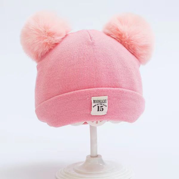 Children's Hats Thickened Knitted Baby Hats Autumn And Winter Style Woolen Hats For Boys And Girls Baby Warm Ear Protection Hoods