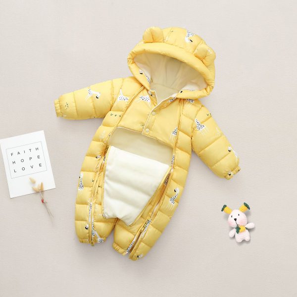 Newborn Baby Baby Onesie Children Winter Boy Romper Girl Go Out Hugging Romper Winter Clothes - Image 2