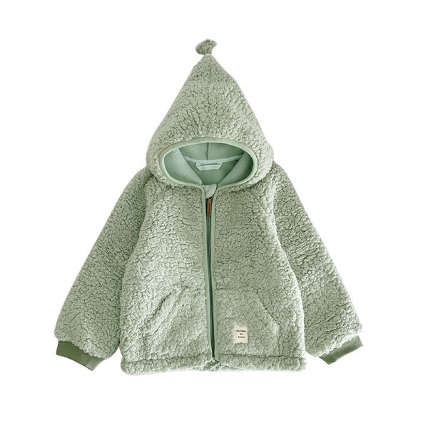 Autumn And Winter New Children's Plush Hooded Cardigan Soft And Warm Male And Female Baby Polar Fleece Jacket - Image 5