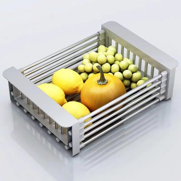 Kitchen Drain Rack Household Stainless Steel Retractable Sink Rack Storage Rack Tableware Bold Storage - Image 2
