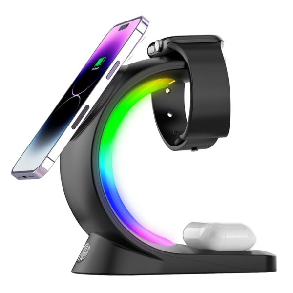 New Three-in-one Wireless Charger For Apple Magsafe Magnetic Wireless Fast Charging Desktop Vertical Stand - Image 2