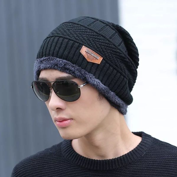 Winter Hat New Men's Thickened Woolen Hat Plus Velvet To Keep Warm Winter Cotton Hat Young Knitted Hat