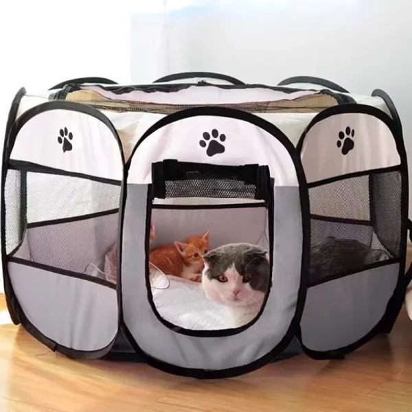 Portable Foldable Pet Tent Kennel Octagonal Fence Puppy Shelter - Image 4
