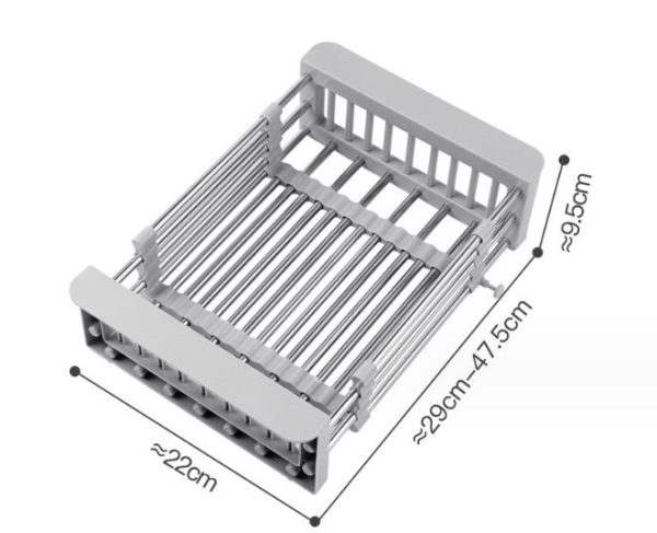 Kitchen Drain Rack Household Stainless Steel Retractable Sink Rack Storage Rack Tableware Bold Storage - Image 4