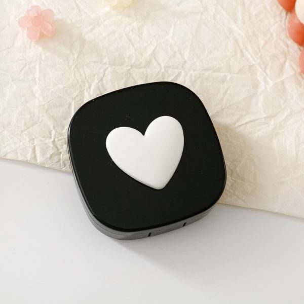 Macaron Color Square Love Contact Lens Case Contact Lens Storage Box Portable Mirror - Image 9