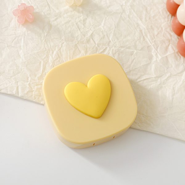 Macaron Color Square Love Contact Lens Case Contact Lens Storage Box Portable Mirror - Image 8