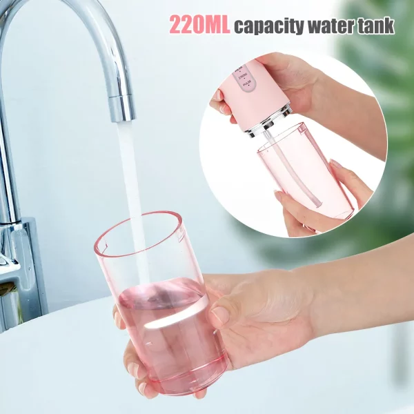 Oral Irrigator Portable Dental Water Flosser USB Rechargeable Water Jet Floss - Image 2