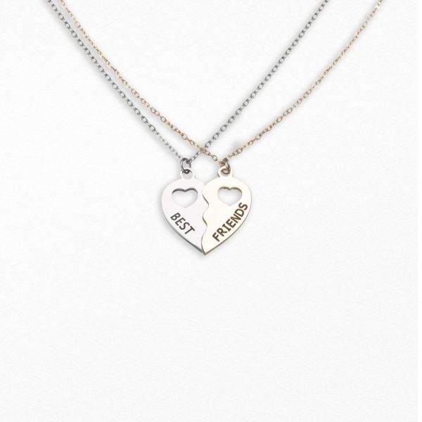 Best Friends - BFF Half Heart Necklace Set Gift For Your Best Friend - Image 7